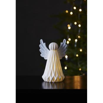 Decorațiune cu LED din ceramică pentru Crăciun Star Trading Vinter, înălțime 18 cm, alb