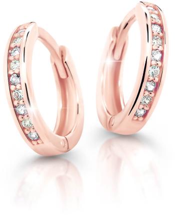 Cutie Jewellery Cercei rotunzi fermecători din aur roz C3342-80-X-4 fucsia