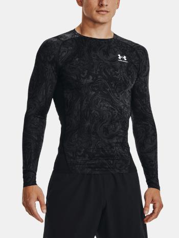 Under Armour UA HG Armour Comp Print LS Tricou Negru