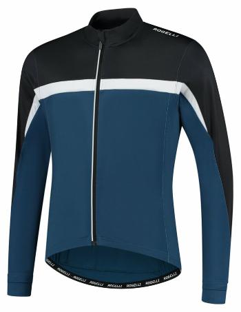Pentru bărbați cald tricou de ciclism Rogelli Curs albastru-negru-alb ROG351006