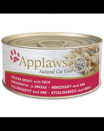 APPLAWS Hrana umeda pentru pisici, cu pui si rata, 6 x 156 g