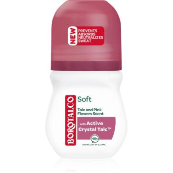 Borotalco Soft Talc & Pink Flower deodorant roll-on fară alcool 50 ml