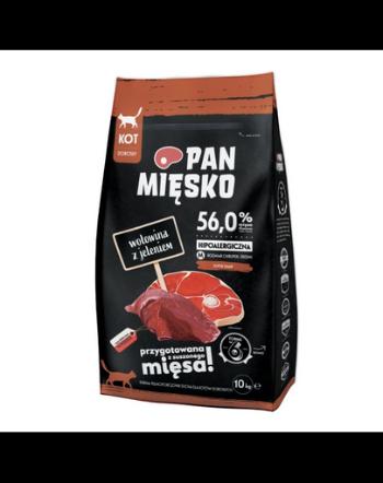 PAN MIĘSKO Hrana uscata pisici adulte, cu vita si vanat M 10kg