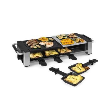 Klarstein Bistecca, raclette grill, 1200 W, metal / piatră, 8 persoane, indicator LED