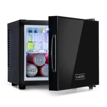 Klarstein Frosty, mini frigider, clasa energetică A, ușă din sticlă oglindă, 10 litri, negru