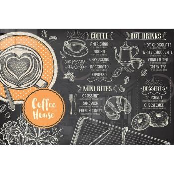 Tablou din sticlă 70x50 cm Coffee House – Wallity