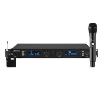 Power Dynamics PD632C 2X, kit de microfon wireless UHF cu 20 de canale, 1 x microfon de mână/ 1 x microfon cu cască