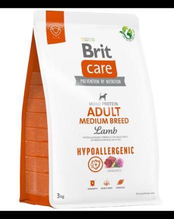 BRIT Care Hypoallergenic Adult Medium Breed 3 kg Hrana caini adulti talie medie, cu miel