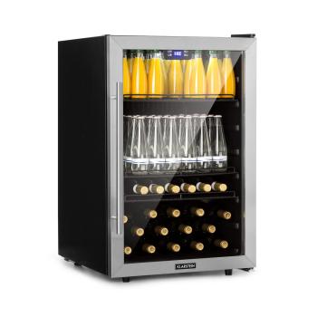 Klarstein Beersafe 5XL, frigider, 148 litri, 3 rafturi, ușă panoramică din sticlă, oțel inoxidabil