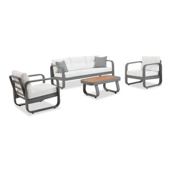 Set mobilier de grădină alb/gri pentru cinci persoane Vita – Floriane Garden