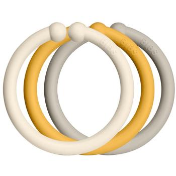 BIBS Loops cercuri pentru atârnat Ivory / Honey Bee / Sand 12 buc