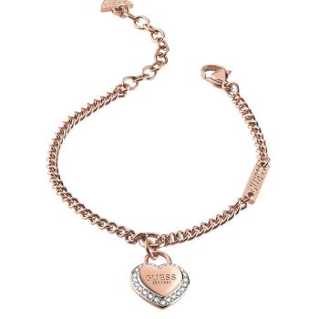 Guess Brățară la modă placată cu aur Fine Heart JUBB01422JWRG 17 - 21 cm - L