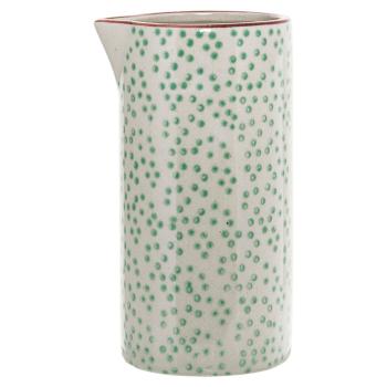 Ulcior pentru lapte din gresie ceramică Bloomingville Patrizia, 250 ml, alb-verde