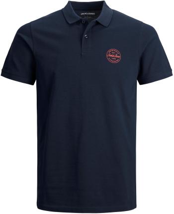 Jack&Jones Tricou polo pentru bărbați cămașă polo JJESHARK Slim Fit 12205025 Navy Blazer Chili S