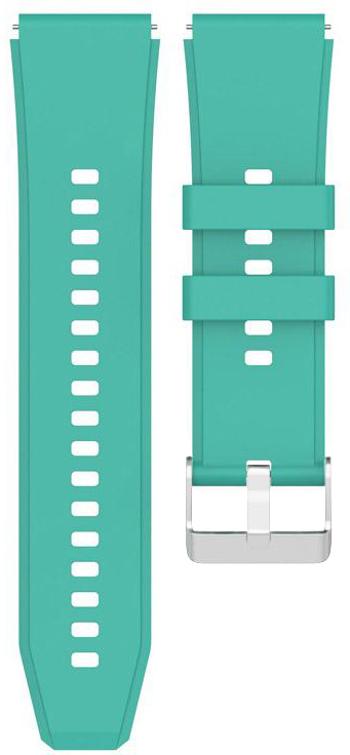 4wrist Curea din silicon cu cataramă argintie 22 mm - Turquoise