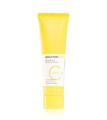 Holika Holika Cremă pentru piele luminoasă de noapte Gold Kiwi Vita C+ (Brightening Sleeping Cream) 80 ml