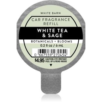 Bath & Body Works White Tea & Sage parfum pentru masina rezervă 6 ml