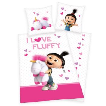 Lenjerie de pat Herding Mimoni Agnes-I love Fluffy, din bumbac, de copii 135 x 200 cm, 80 x 80 cm