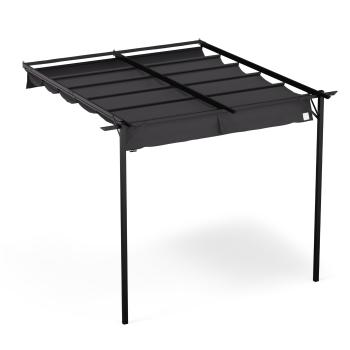 Blumfeldt Pantheon Wall Pergola, pergolă montată pe perete, 3 x 3 m, oțel vopsit cu pulbere, rezistentă la intemperii