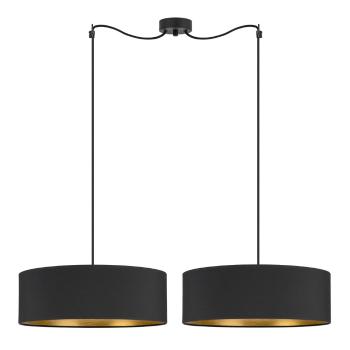 Lustră cu două brațe și detaliu auriu Bulb Attack Tres XL, ⌀ 45 cm, negru