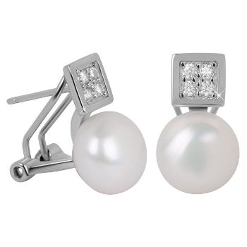 JwL Luxury Pearls Cercei frumos cu perla dreapta si cristale JL0430
