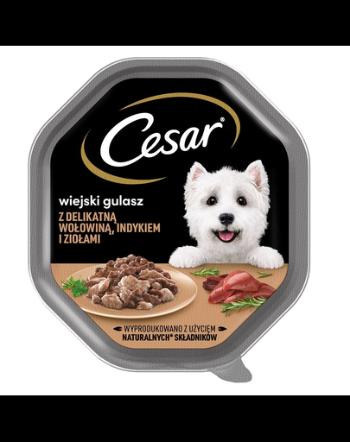 CESAR hrana umeda pentru caini adulti, cu vita, curcan si plante aromatice 14x150 g