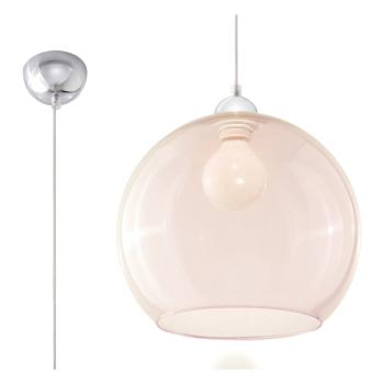 Lustră bej cu abajur din sticlă ø 30 cm Bilbao – Nice Lamps