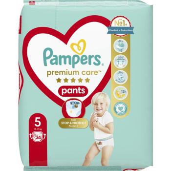 Pampers Premium Care Pants Junior Size 5 scutece tip chiloțel 12-17 kg 34 buc