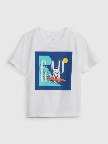 GAP GAP & Peanuts Snoopy Tricou pentru copii Alb