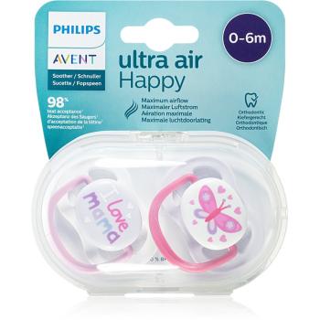 Philips Avent Soother Ultra Air Happy 0 - 6 m suzetă Girl Butterfly 2 buc