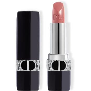 DIOR Rouge Dior ruj cu persistenta indelungata reincarcabil culoare 100 Nude Look Satin 3,5 g