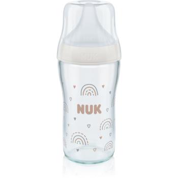 NUK Perfect Match biberon de sticlă cu controlul temperaturii 230 ml