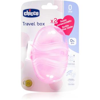 Chicco Double Soother Holder cutie pentru suzetă Pink 1 buc