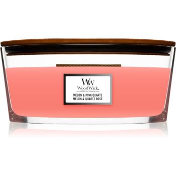 Woodwick Melon & Pink Quarz lumânare parfumată  cu fitil din lemn (hearthwick) 453,6 g