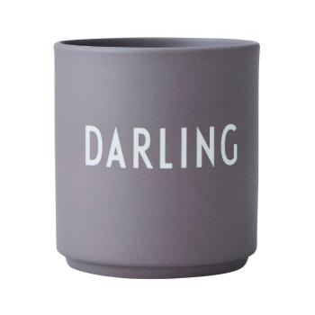 Cană din porțelan Design Letters Darling, 300 ml, gri