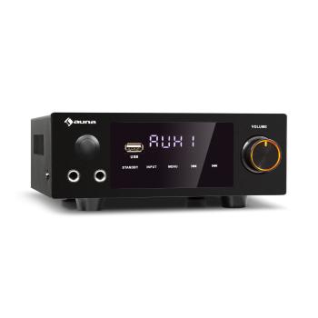 Auna AMP-2 DG, amplificator stereo HiFi, 2 x 50 W, RMS, BT / USB, intrare digitală optică și coaxială