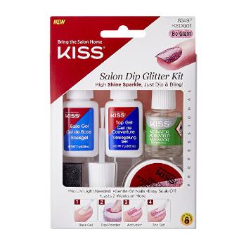 KISS Set pentru manichiură sclipitoare Salon Dip (Glitter Kit)
