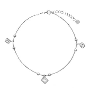 AGAIN Jewelry Brățară strălucitoare din argint pe gleznă cu zirconiu AJNH0003