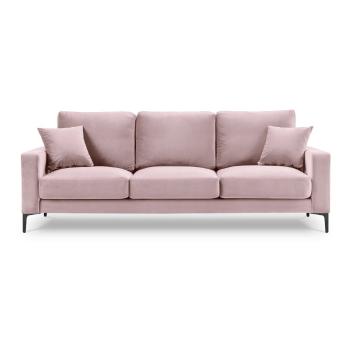 Canapea cu tapițerie din catifea Kooko Home Harmony, 220 cm, roz
