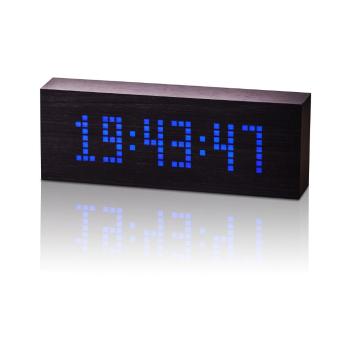 Ceas deșteptător cu LED Gingko Message Click Clock, negru - albastru