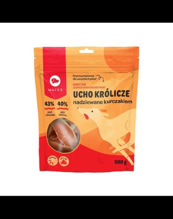 MACED Recompense caini, urechi de iepure cu pui 500 g