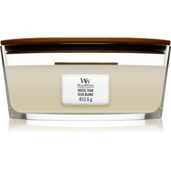 Woodwick White Teak lumânare parfumată  cu fitil din lemn (hearthwick) 453.6 g