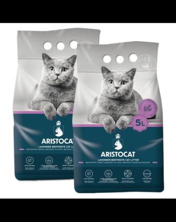 ARISTOCAT Bentonite Plus nisip litiera pisici, din bentonita cu miros lavanda 15 l (2 x 5 l)