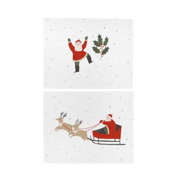 Suporturi pentru farfurii 2 buc. din material textil 35x47 cm  cu model de Crăciun Happy Santa – Butter Kings