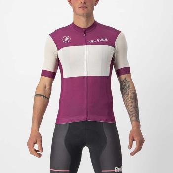 
                 CASTELLI Tricou de ciclism cu mânecă scurtă - GIRO D&#039;ITALIA 2022 - bordo/alb/mov  
            