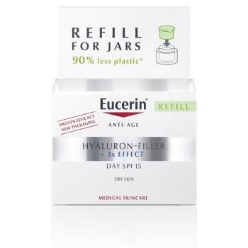 Eucerin Rezervă de înlocuire pentru crema de zi împotriva îmbătrânirii pielii SPF 15 pentru piele uscată Hyaluronic-Filler 3x EFFECT 50 ml