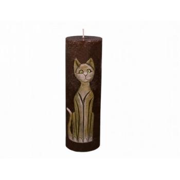 Lumânare decorativă Pisica maro, 22 cm