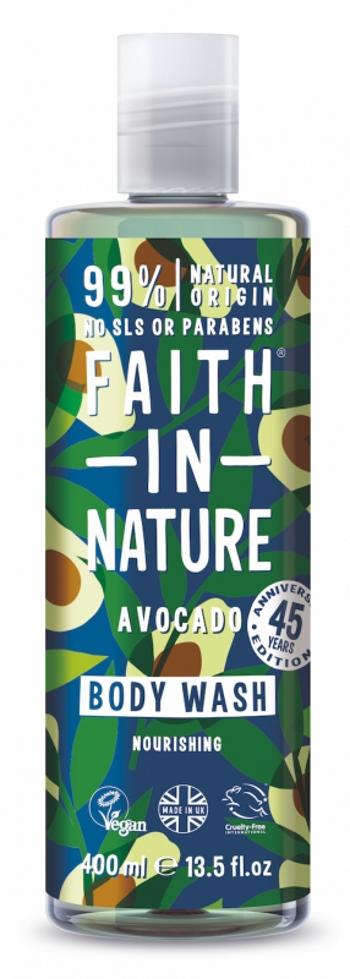 Faith in Nature Gel de duș natural hrănitor cu ulei de avocado)}} 400 ml