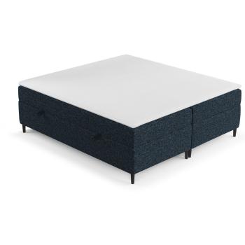 Pat boxspring albastru închis cu spațiu de depozitare 200x200 cm Araya – Maison de Rêve