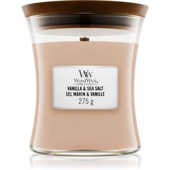 Woodwick Vanilla & Sea Salt lumânare parfumată  cu fitil din lemn 275 g